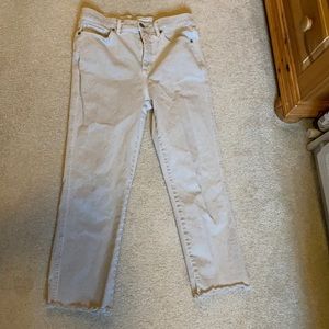 Loft cream straight leg jeans
